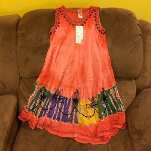 India Boutique Girls Flowy‎ Bohemian Dress Medium NEW